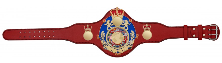 QUEENSBURY PLT LEATHER WORLD FLAGS CHAMPIONSHIP BELT - PLTQUEEN/BLUE/G/FLAGG - AVAILABLE IN 4 COLOURS